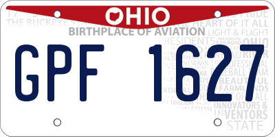 OH license plate GPF1627