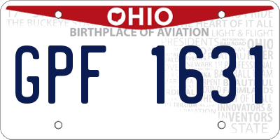 OH license plate GPF1631