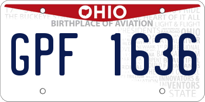OH license plate GPF1636