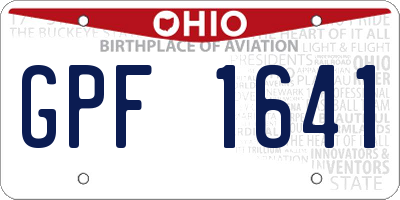 OH license plate GPF1641