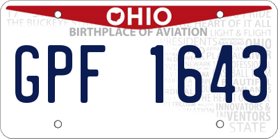 OH license plate GPF1643