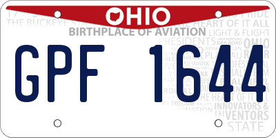 OH license plate GPF1644