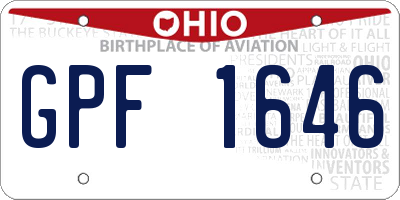 OH license plate GPF1646