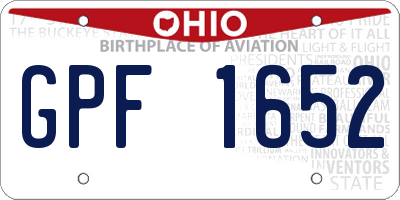 OH license plate GPF1652