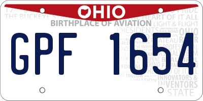 OH license plate GPF1654