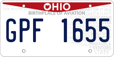OH license plate GPF1655