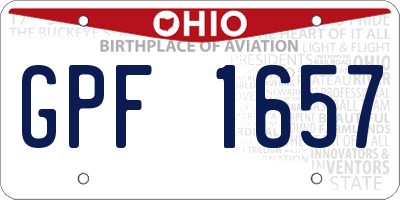 OH license plate GPF1657
