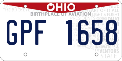 OH license plate GPF1658