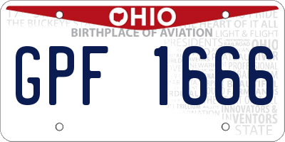 OH license plate GPF1666