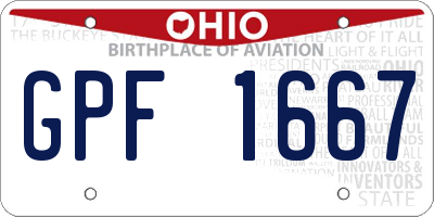 OH license plate GPF1667