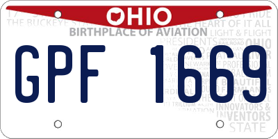 OH license plate GPF1669