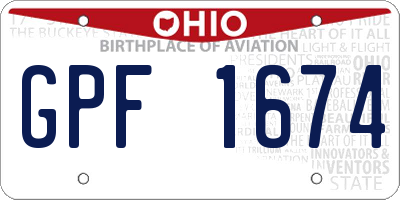 OH license plate GPF1674