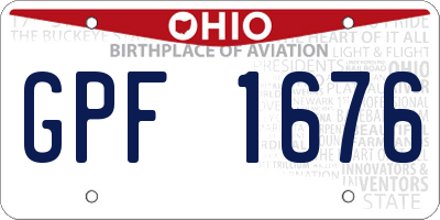 OH license plate GPF1676