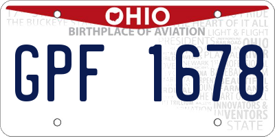 OH license plate GPF1678