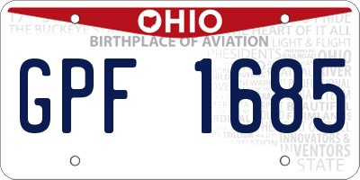 OH license plate GPF1685