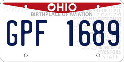 OH license plate GPF1689