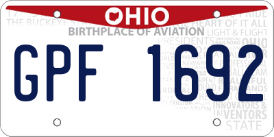 OH license plate GPF1692