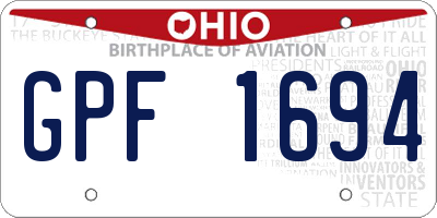 OH license plate GPF1694