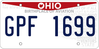 OH license plate GPF1699