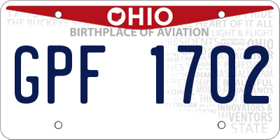 OH license plate GPF1702