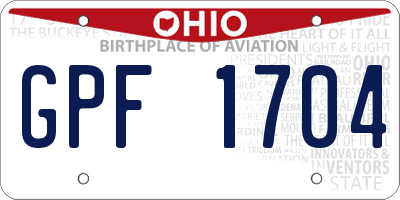 OH license plate GPF1704