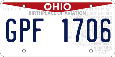 OH license plate GPF1706