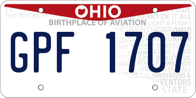 OH license plate GPF1707