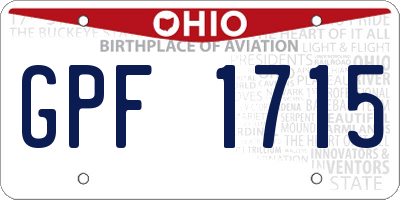 OH license plate GPF1715