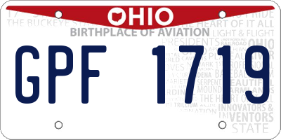 OH license plate GPF1719