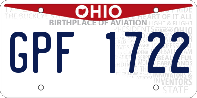 OH license plate GPF1722