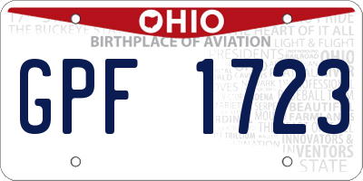 OH license plate GPF1723