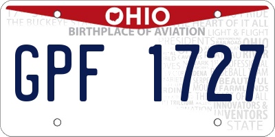OH license plate GPF1727