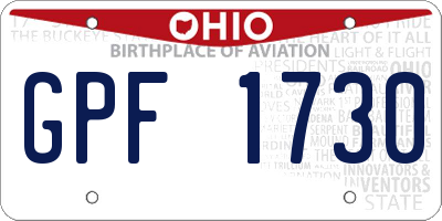 OH license plate GPF1730
