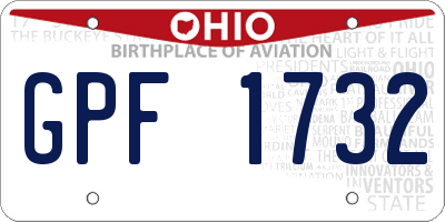 OH license plate GPF1732