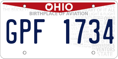 OH license plate GPF1734
