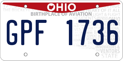 OH license plate GPF1736
