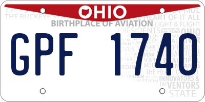 OH license plate GPF1740