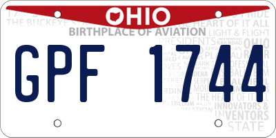 OH license plate GPF1744