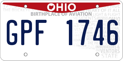 OH license plate GPF1746