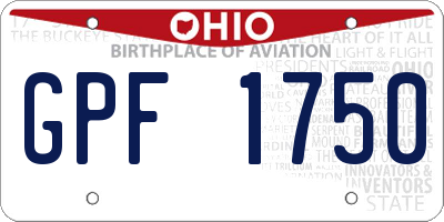 OH license plate GPF1750