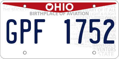 OH license plate GPF1752