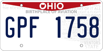 OH license plate GPF1758