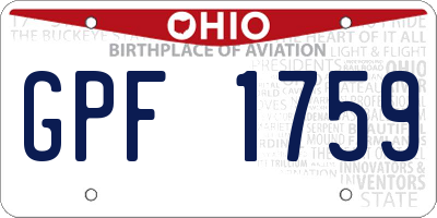 OH license plate GPF1759