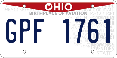 OH license plate GPF1761