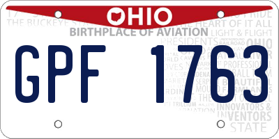 OH license plate GPF1763