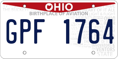 OH license plate GPF1764