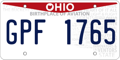 OH license plate GPF1765