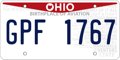 OH license plate GPF1767