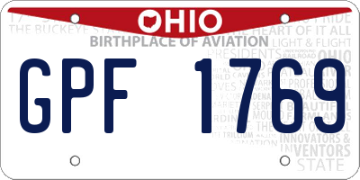 OH license plate GPF1769