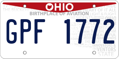 OH license plate GPF1772